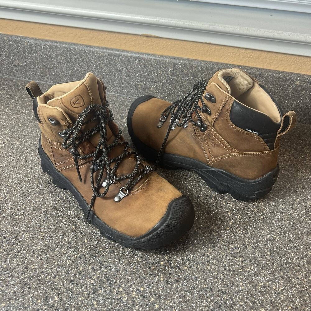 KEEN Women Sz 10 Targhee II Hiking Ankle Boots Waterproof Keen Dry Brown Leather
